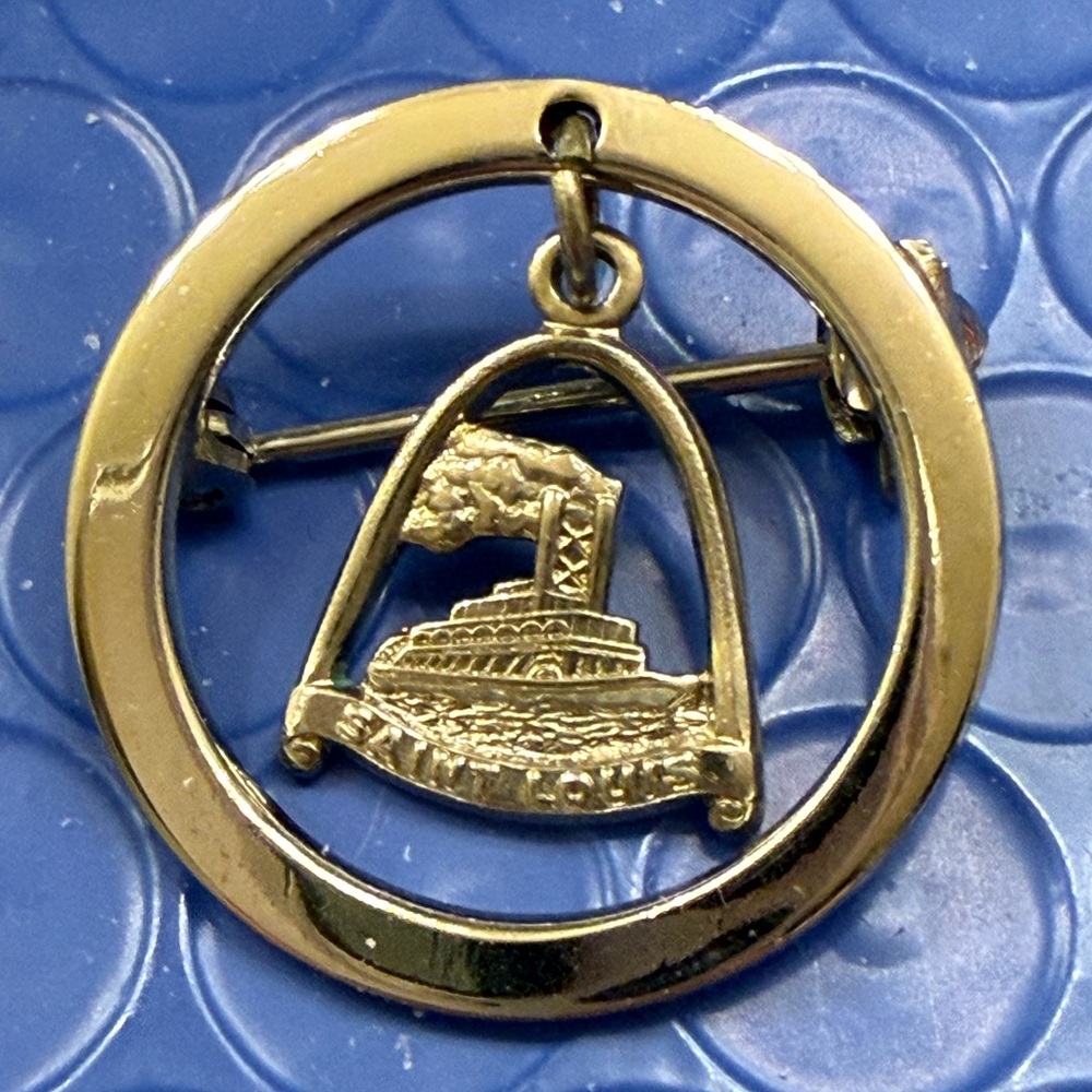 Saint Louis sterling silver Steamboat articulated Brooch pin